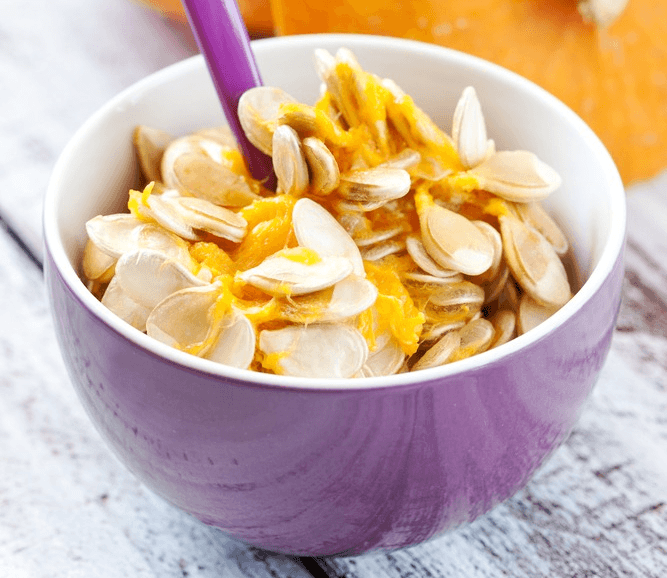 Bowl of pumpkin seeds